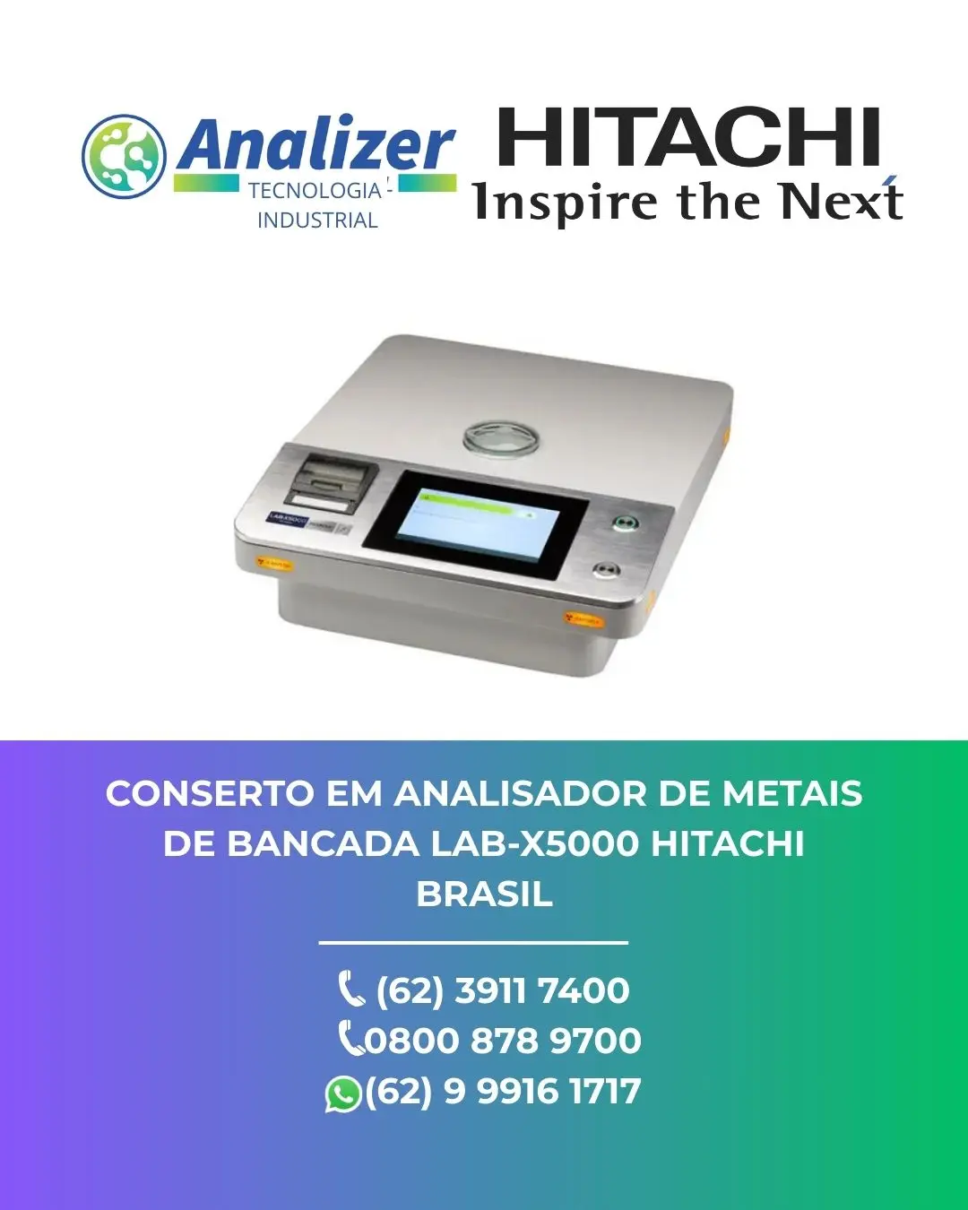 ASSISTÊNCIA TÉCNICA EQUIPAMENTOS ANALISADOR DE METAIS DE BANCADA LAB ...